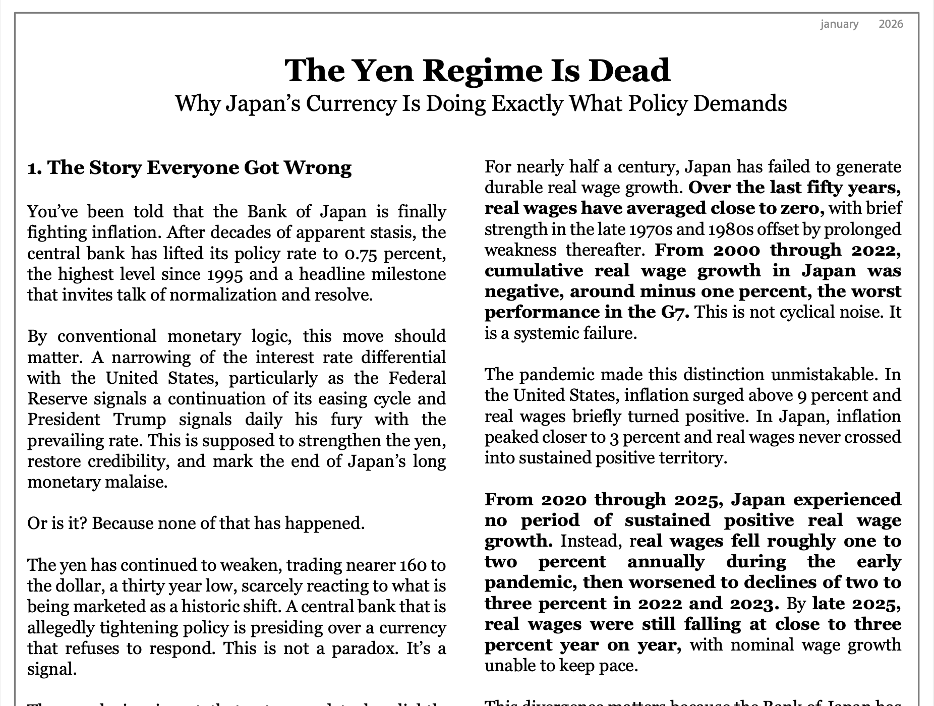 The Yen Regime Is Dead