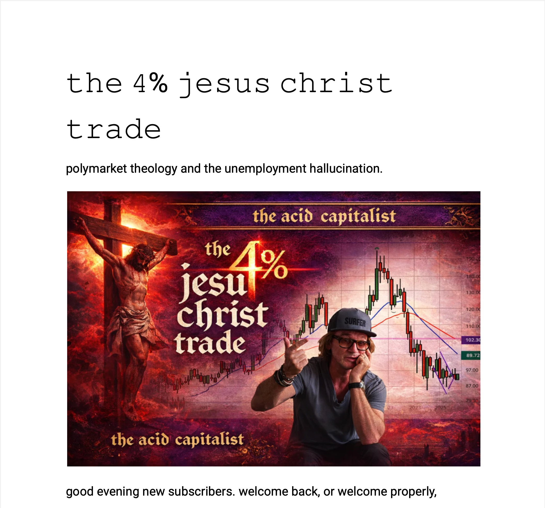 The 4% Jesus Christ Trade