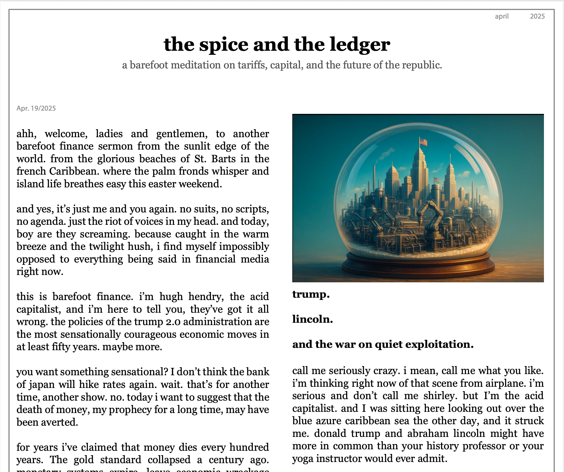 The Spice and The Ledger